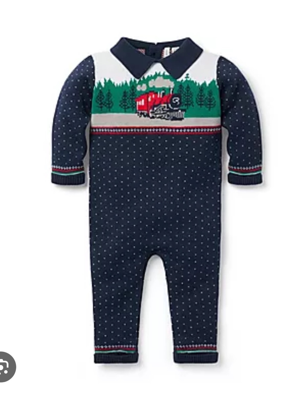 NWT 0-3 mo Janie & Jack baby train collared one piece